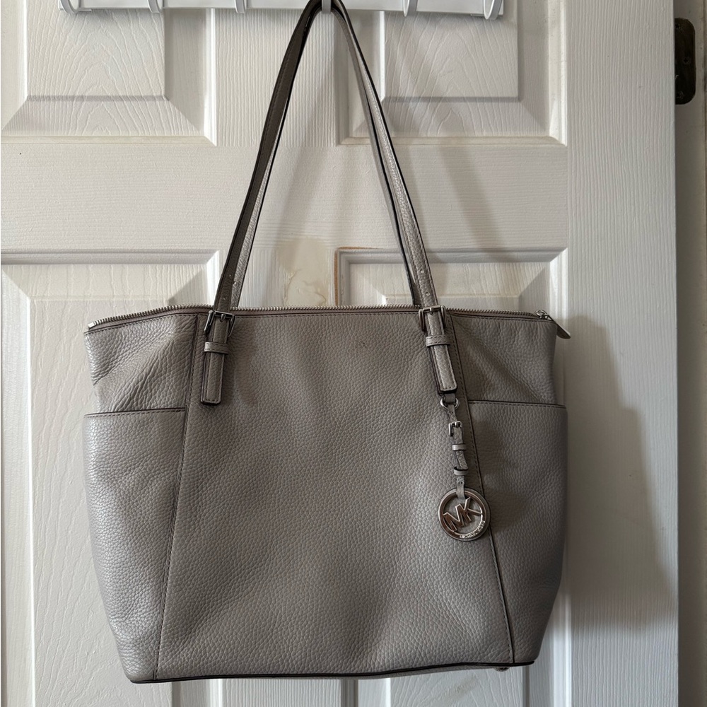 Michael Kors Pebbled Leather Tote in Gray